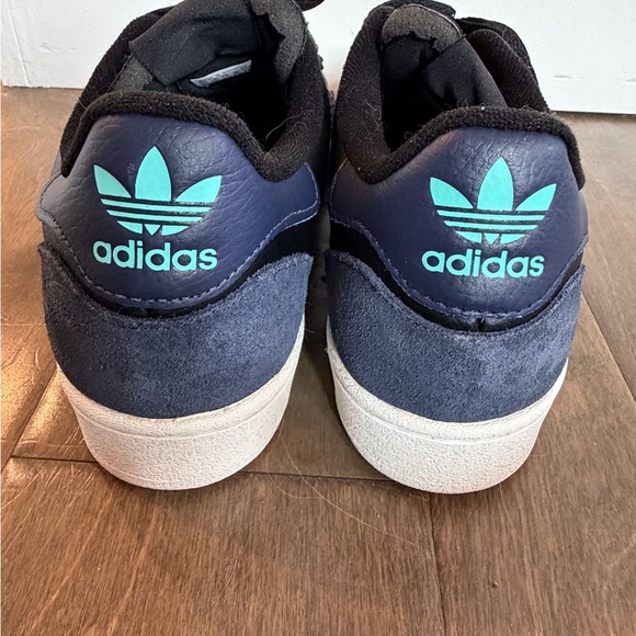 Adidas Women's Black and Blue Sneakers with Pink Accents - Picture 5 of 5